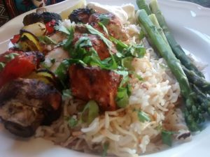 Chicken Kebab with Rice and Vermicelli Pilaf